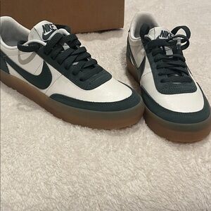 Nike White and Dark Green Sneakers